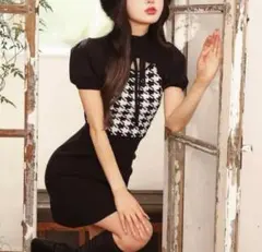 ダーリッチ　半袖ニットワンピース