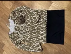 ofuon オフオン　ブラウン　白　ワンピース　長袖　ランチ　オフ会　デート