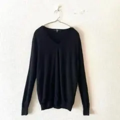 ☆【ユニクロ】エクストラファイン メリノVネックセーター ウール毛100％ XL