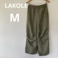 LAKOLE パラシュートパンツ ワークパンツ オリーブ色 M カーキのサムネイル