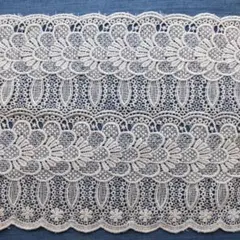 ヴィンテージ ホワイト 花柄レース生地 センタークロス テーブルランナー