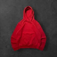 NIKEスウェットパーカーXLレッドプルオーバー黒刺繍ソロスウッシュスウォッシュ