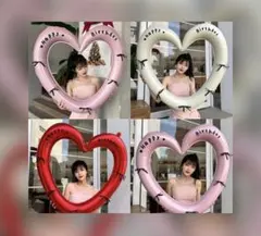 アイボリー　ハート　バルーン　誕生日　バースデー　happy birthday