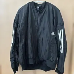 adidas ブラック ジャンパー　アウター　スリーストライプス　アディダス