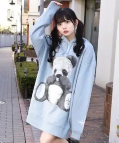 TRAVAS TOKYO panda hoodie ライトブルー パンダのサムネイル
