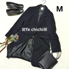 1475◎テチチ チェスターコート【M】ネイビー 後ろスリット 冬アウターのサムネイル