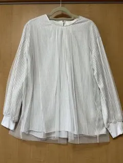 〈専用〉　AuieF￼ チュールストライプブラウス