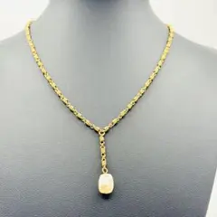 美品 ソニアリキエル ネックレス フェイクパール ゴールド Y字 ヴィンテージのサムネイル