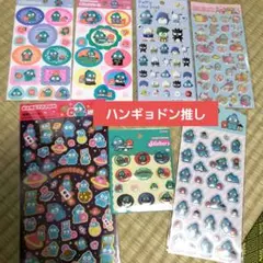 ハンギョドン　蛍光レトロ　キラフチ樹脂盛りシール　ぷっくり　正規品　サンリオ