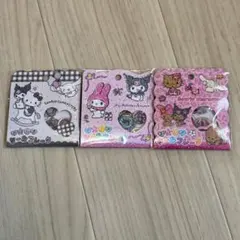 サンリオ　おはじきシール　日焼けキティ　マイメロ　クロミ　モノクロ　3点セット