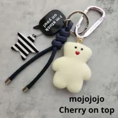 mojojojo じゃらじゃらキーホルダー 白クマ くま ネイビー ブラック 黒