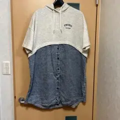半袖異素材コンビパーカー