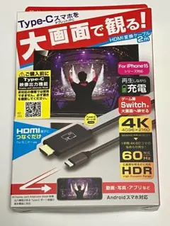 カシムラ KD-222 Type-C HDMI変換ケーブル 2m