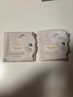PAUL & JOE 猫の顔ハンカチ 2枚セット