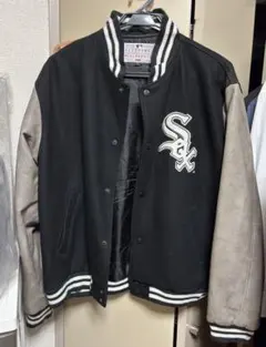 Chicago White Sox スタジャン MLB L 黒灰 ロゴ刺繍