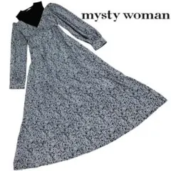 mystywoman フラワープリント ロングワンピース　オフショルダー