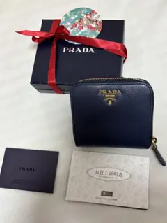 PRADA 2つ折り財布 ネイビー