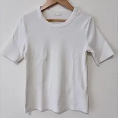 GU 半袖 リブTシャツ 白 M