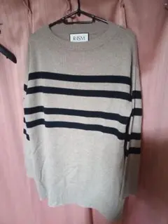 RISM カシミアウール　ボーダー柄 長袖ニット　モリリン