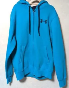 アンダーアーマー　フードつきフルジップパーカー　ブルー　Lサイズ　メンズ