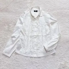 イネド 長袖ブラウス フリル ピンタック シャツ フォーマル 上品 セレモニーのサムネイル