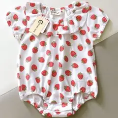 【新品未使用】CROISSANCE BEBE 苺 半袖ロンパース 70cm