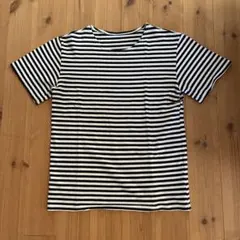 ロシア軍支給品　ボーダー柄 クルーネック Tシャツ ブラック×ホワイト