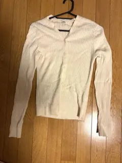ユニクロ　カーディガン　レディース　アイボリー　L