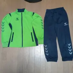 hummel 蛍光グリーン ジャージ上下セット　130