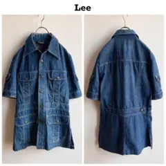 USA製 70s ビンテージ Lee デニム 半袖 ミニ シャツ ワンピースのサムネイル