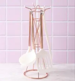 ☆新品 Francfranc キッチンツール＆ホルダーセット WH×CP☆のサムネイル