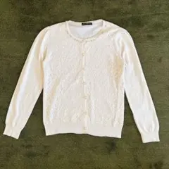 美品 jean feldinand パールボタン レースカーディガン
