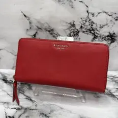 (美品)大人気、ケイトスペード、長財布、ラウンドジップ、サフィアーノ、人気色、金