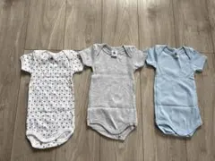 プチバトーベビー肌着5点セット 3m/60cm、12m/74cnまとめて