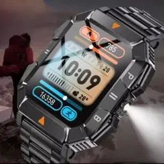 【LEDライト】 スマートウォッチ Bluetooth5.3 通話機能付き