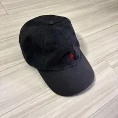 ポロラルフローレン キャップ ブラック 黒 赤刺繍