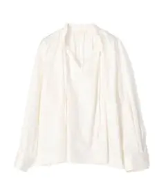 Ballsey＊ハイカウントサテン ネックフリルブラウス トゥモローランド