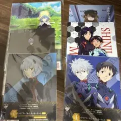【未開封】エヴァンゲリオン クリアファイル5種(8枚)・ビジュアルシートセット
