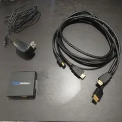 1x2 HDMI Splitter 1入力2出力　HDMIケーブル×2本付