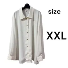 長袖ブラウス 白 XXLサイズ レディース トップス シャツ　15号サイズ