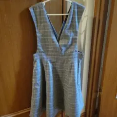 BeBeチェック ジャンバースカート