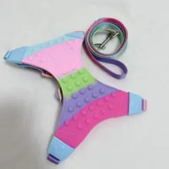 犬用ハーネス リード付き シリコン ソフトハーネス カラフル 小型犬用 訳あり