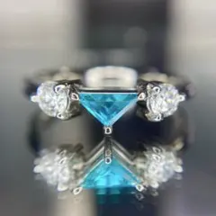 天然 パライバトルマリン ダイヤモンド 計0.448ct PT 中宝研ブラジル