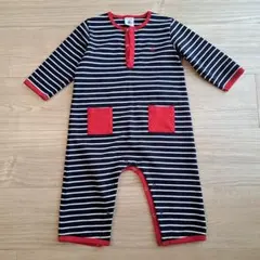 プチバトー　12m/74cm　長そで　ロンパース　ボーダー　マリン　試着のみ