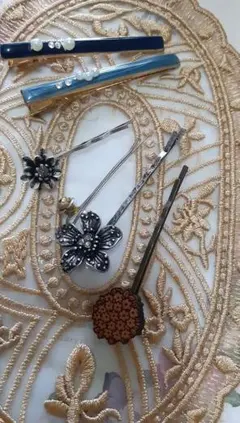 フラワーデザイン ヘアピン 6本セット