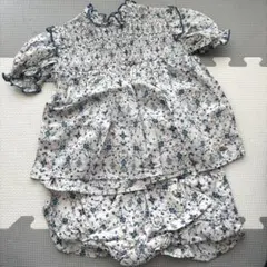 ★テータテート＊ボタニカル柄ブラウス&ショートパンツセットアップ90
