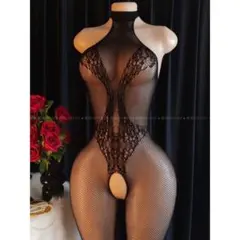 ボディストッキング 穴あき下着 セクシーボディスーツ全身網タイツコスプレ8822
