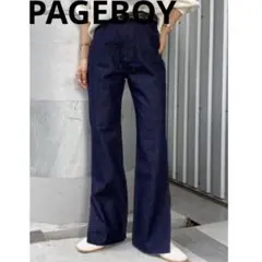 ◎ PAGEBOYフレア デニム パンツ 裾スリット レディース　オシャレ