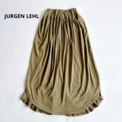 ヨーガンレール JURGEN LEHL リネンコットン ロングスカート 総柄 L JURGEN LEHLヨーガンレールコットンタイトスカート総柄ロングスカート