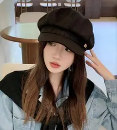 ブラック キャスケット 帽子